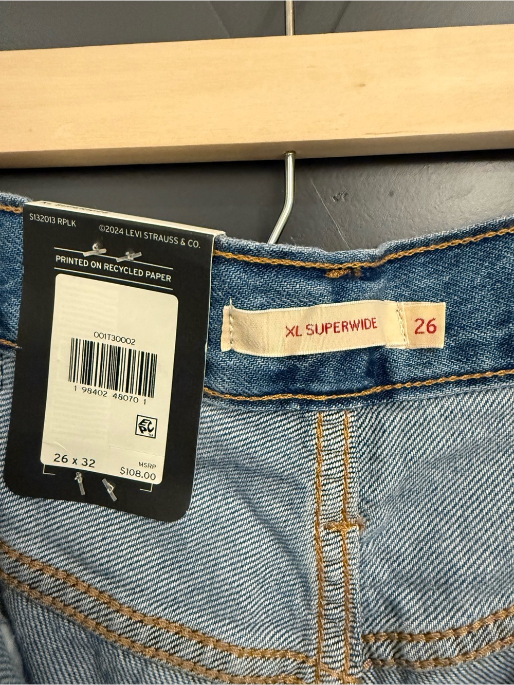 Levi’s Super Wide XL Leg Cause and Effect Denim Jeans SZ 26 - Picture 7 of 9